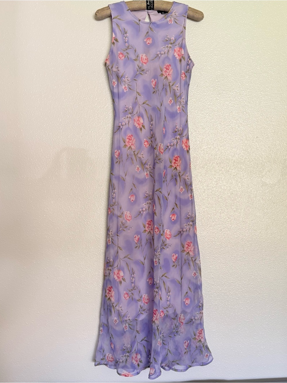 Vintage Y2K My Michelle Dreamy Lavender Floral Maxi Dress Coquette Fairycore